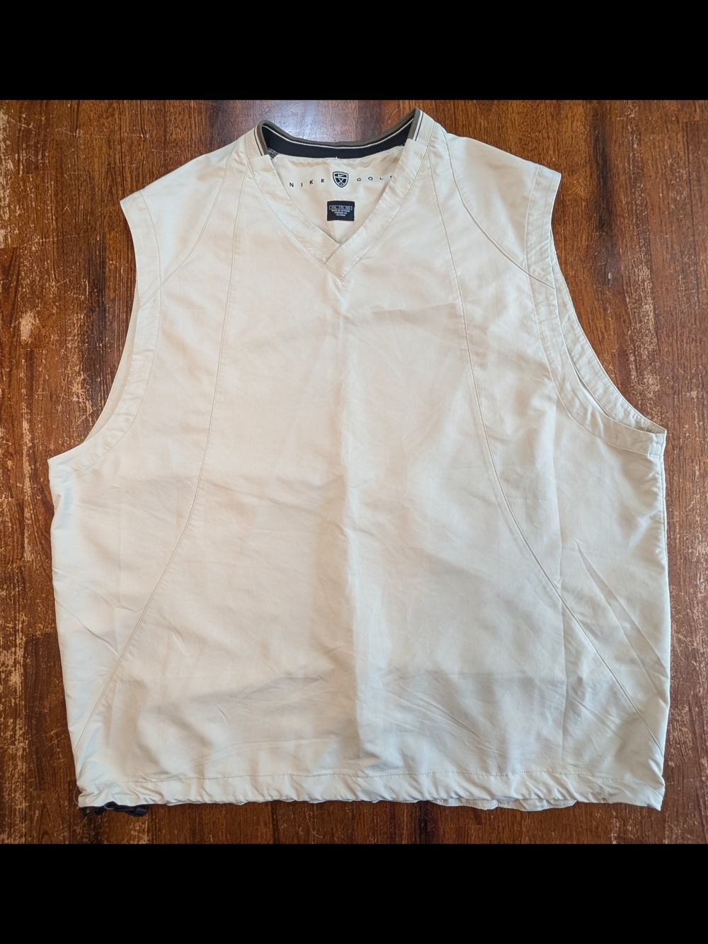 Nike Golf Vest Mens XXL Beige Big & Tall Lightweight Sleeveless Outerwear Top